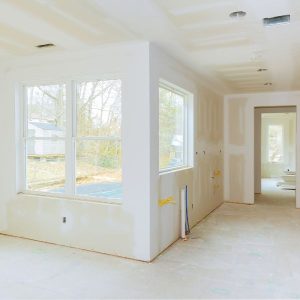 Newly finished drywall in a modern home, reflecting quality workmanship.